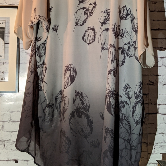 H&M Ombre Watercolor Floral Shawl Kimono Jacket - Picture 5 of 16